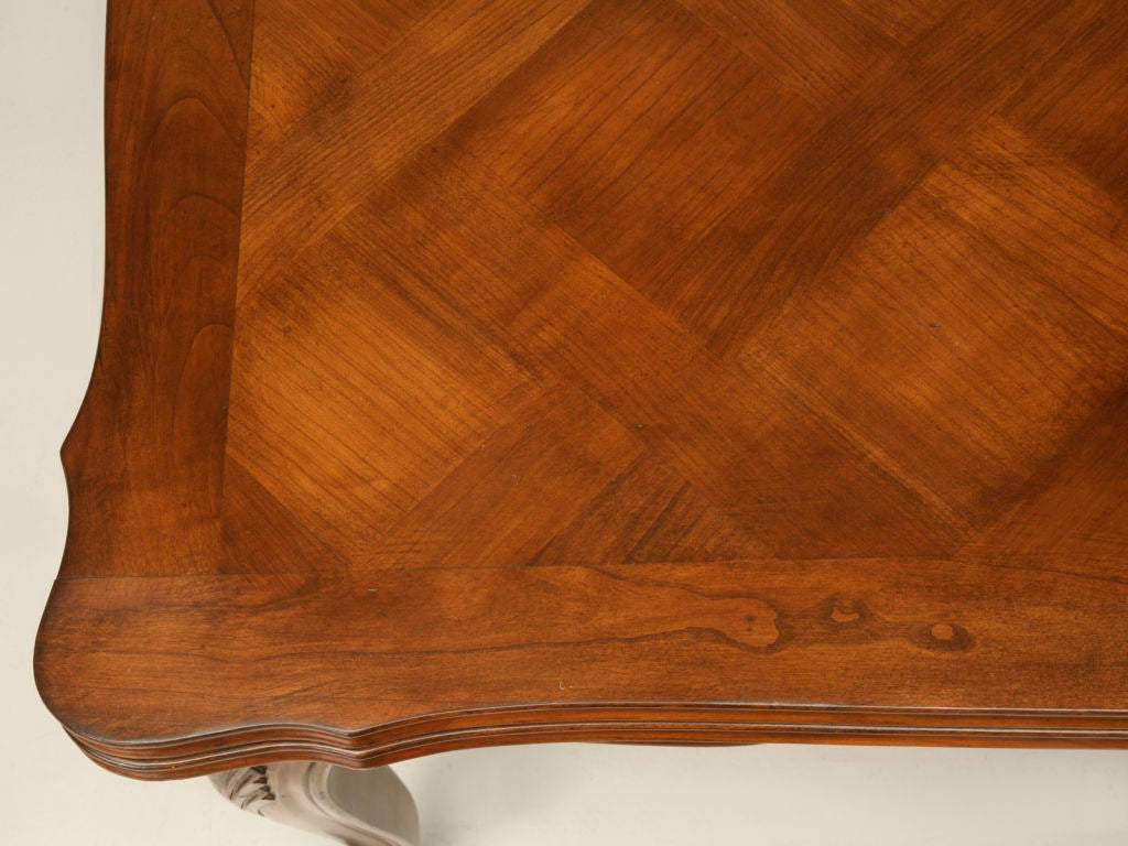 c.1930 French Cherry Louis XV Style Draw-Leaf Dining Table 1