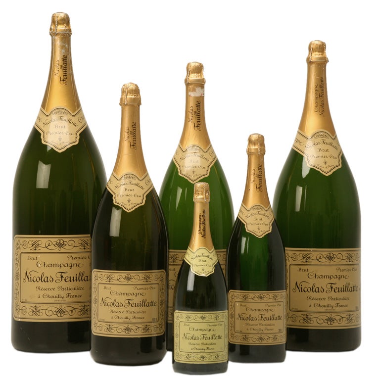 Set of 6 Nicolas Feuillatte Champagne Bottle Store Props