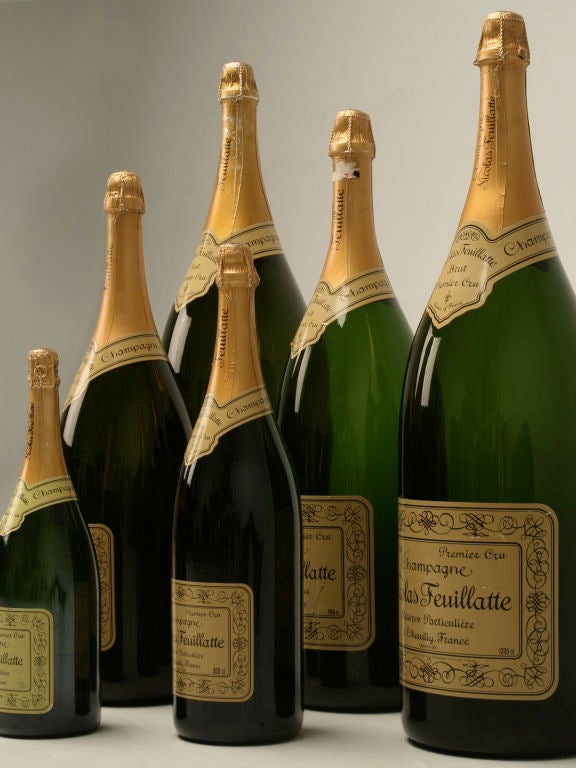 Set of 6 Nicolas Feuillatte Champagne Bottle Store Props In Good Condition In Chicago, IL