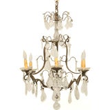 c.1920 French Crystal 6-Light Chandelier