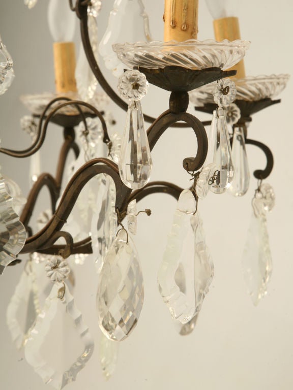 c.1920 French Crystal 6-Light Chandelier 2