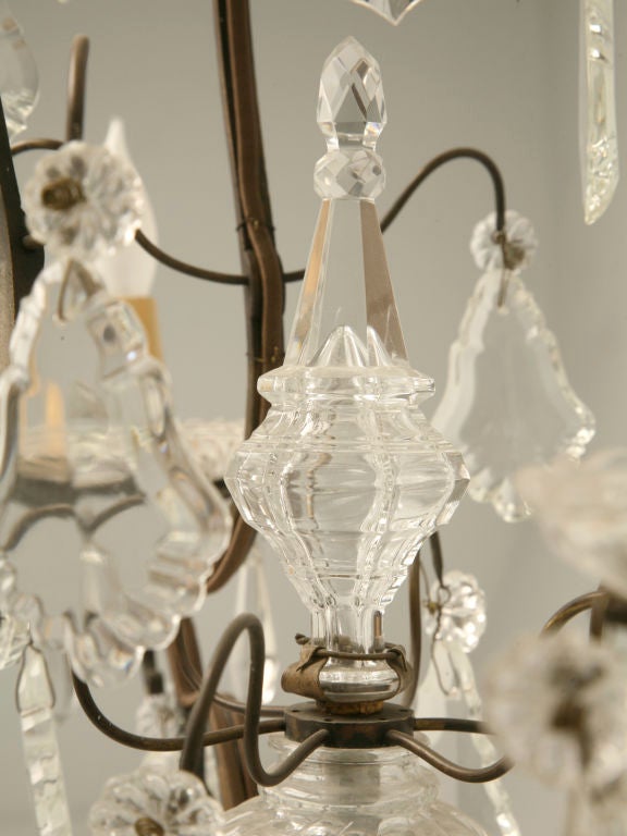 c.1920 French Crystal 6-Light Chandelier 3