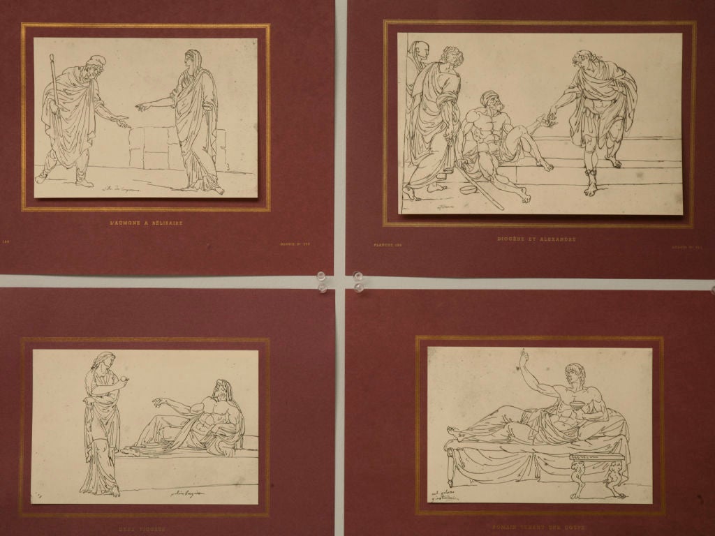 A collection of prints taken from the original plates of Louis David. The prints will be sold as a collection or as individual prints. Jacques-Louis David was born in Paris, France in 1748 and was the pre-eminent artist of his generation.