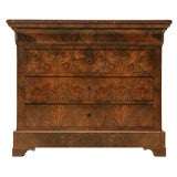 c.1875 French Louis Philippe Book-Matched Burled Walnut Commode
