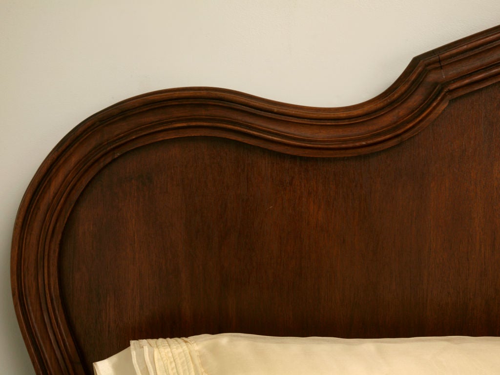 c.1890 French Walnut Louis XV King Size Bed 6