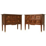 Pair of Louis XVI Distressed Wood Commodes