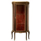 c.1920 French Curved Glass Curio Cabinet