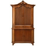 c.1830 Dutch Marquetry Tambour Door Cabinet