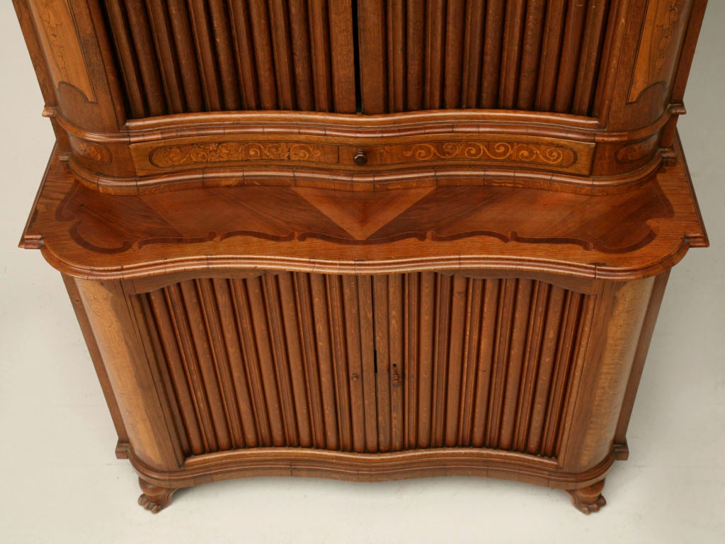c.1830 Dutch Marquetry Tambour Door Cabinet