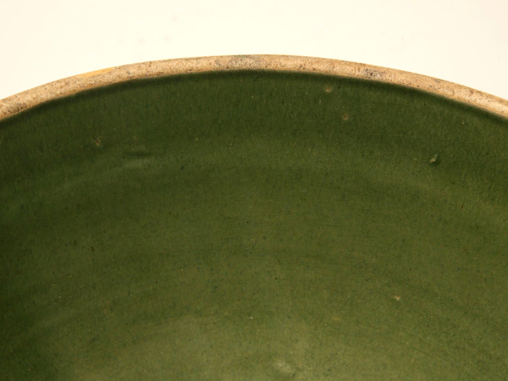 20th Century c.1920 Green Glazed Mixing Bowl