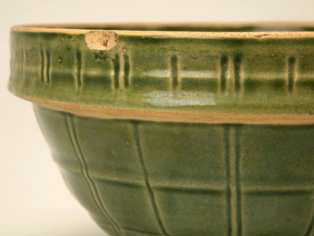 Stoneware c.1920 Green Glazed Mixing Bowl