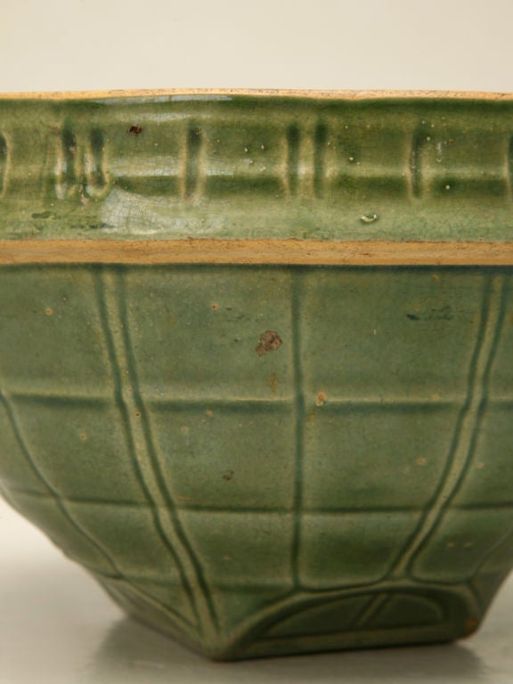 c.1920 Green Glazed Mixing Bowl 1