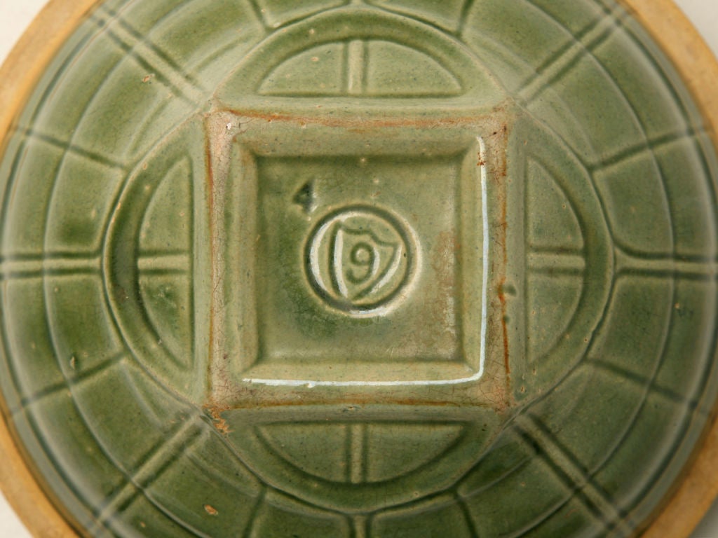 c.1920 Green Glazed Mixing Bowl 4