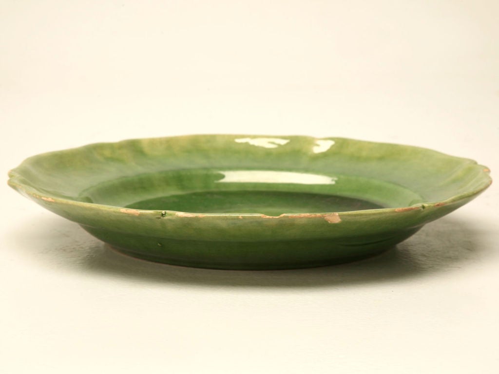 c.1920 French Green Earthenware Plate 5