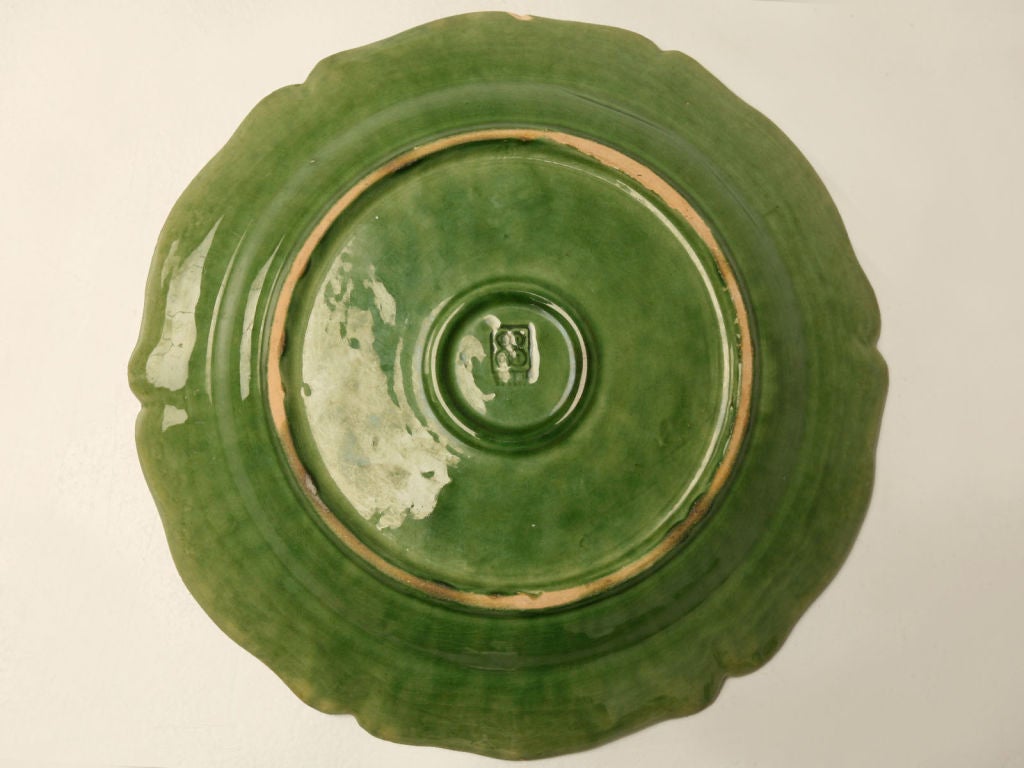 c.1920 French Green Earthenware Plate 6