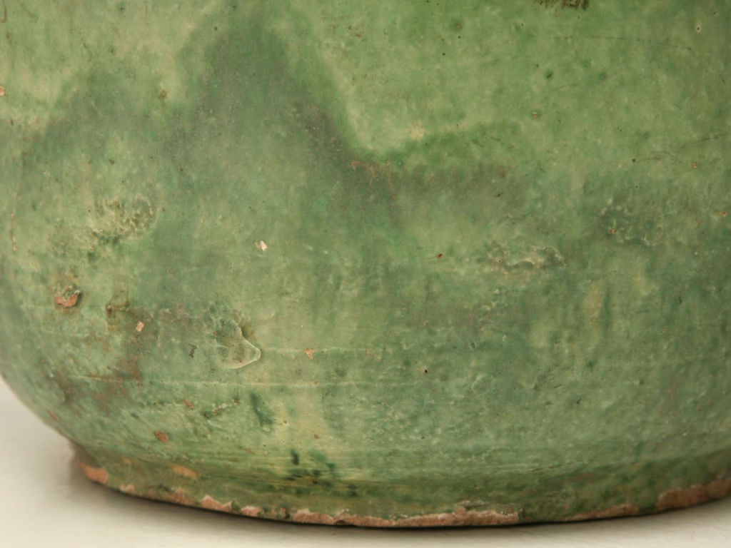 c.1900 Handmade French Green Earthenware Urn 5