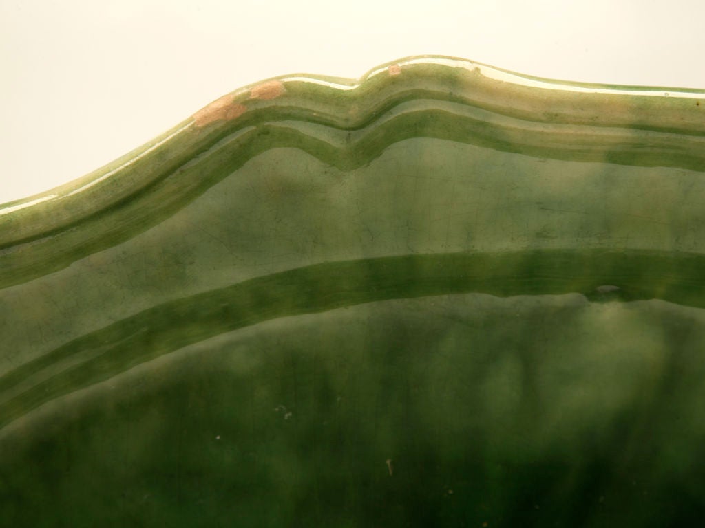 c.1920 French Green Earthenware Platter