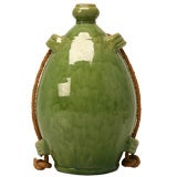 Antique c.1920 French Green Earthenware  Jug