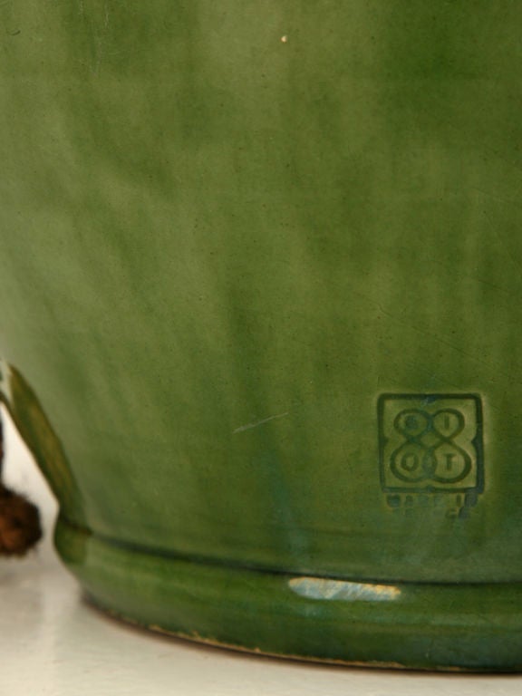 c.1920 French Green Earthenware  Jug