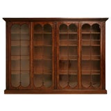 c.1890 English Flame Mahogany Glazed Bookcase