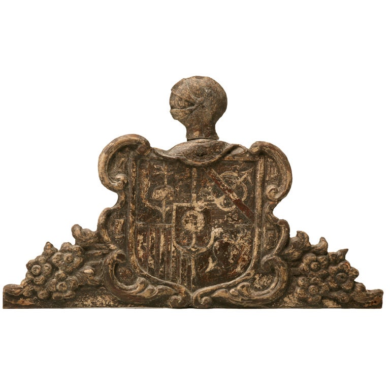 c.1720 Hand-Carved Spanish Coat of Arms