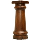 c.1890 Hand-Carved French White Oak Column-Form Plinth