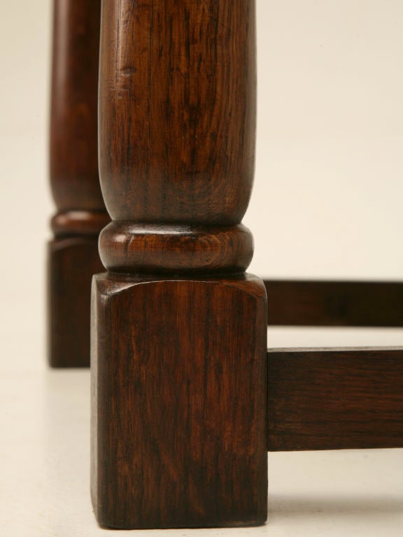 c.1920 English Oak Library Chair w/Arms 3