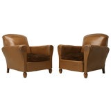 Pair of Original French Un-restored Club Chairs