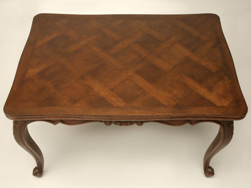 Louis XV Petite French Oak Draw-Leaf Dining Table, circa 1930