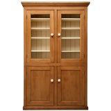 Antique c.1890 English Pine Glazed Cabinet
