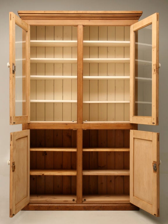 c.1890 English Pine Glazed Cabinet 7
