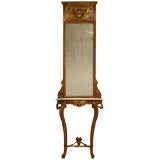 c.1830 French Gilt Console with Matching Mirror
