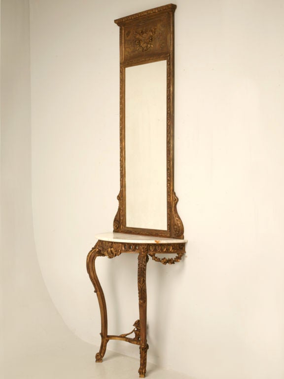 c.1830 French Gilt Console with Matching Mirror