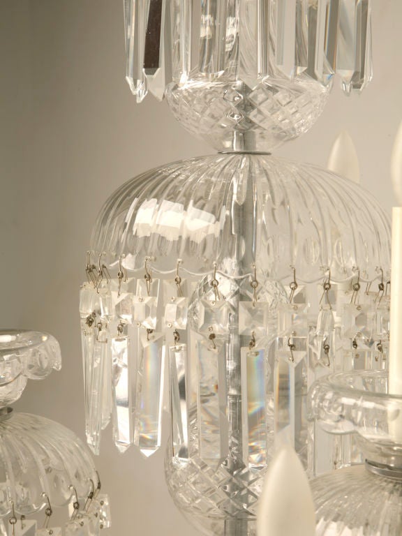 Irish c.1950 Waterford? 9-Light Crystal Chandelier