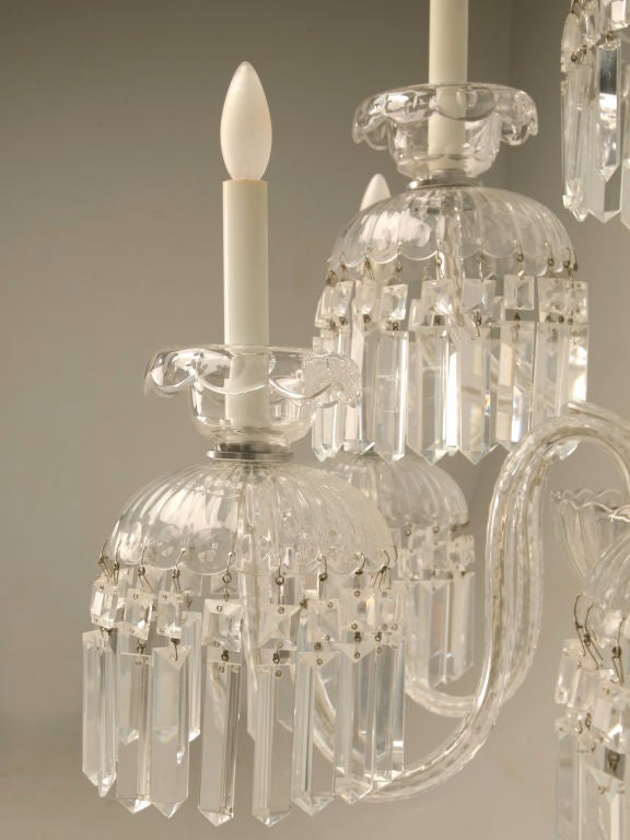 20th Century c.1950 Waterford? 9-Light Crystal Chandelier