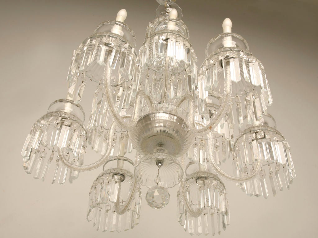 c.1950 Waterford? 9-Light Crystal Chandelier 5