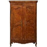 c.1820 French Solid Elm Louis XV Elm Armoire