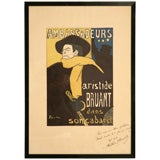 Antique c.1917 Toulouse-Lautrec Lithograph Signed by Aristide Bruant
