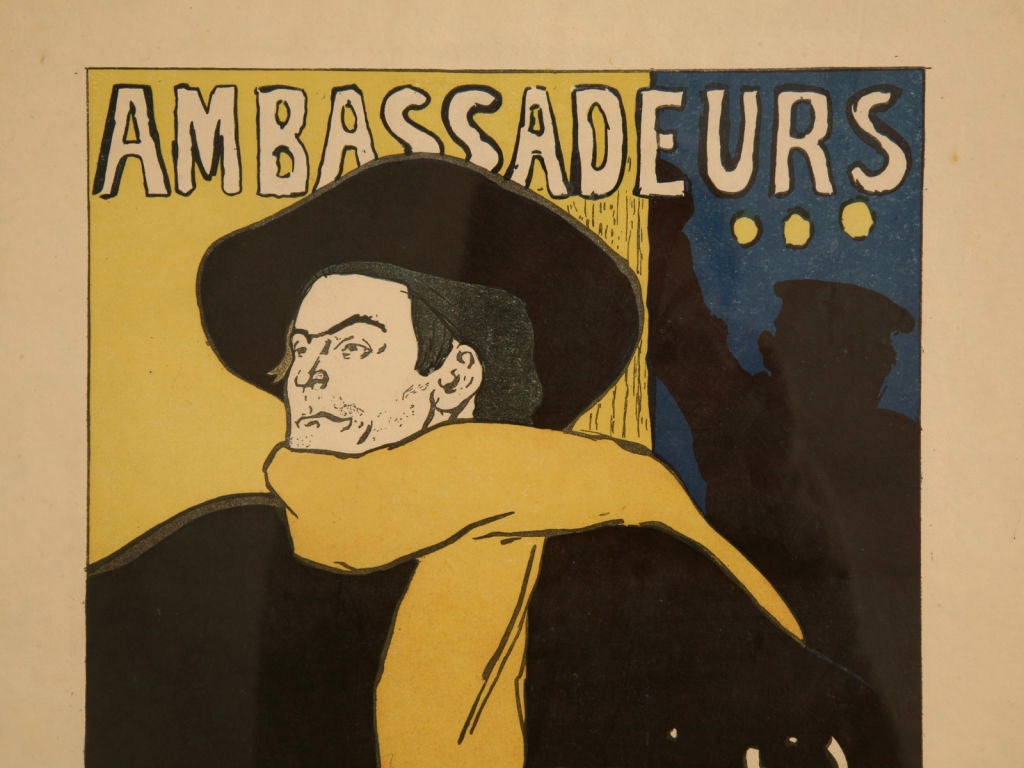 Aristide Bruant was a prominent star of Montmartre, and when Henri de Toulouse-Lautrec began showing up at the cabarets and clubs, Bruant became one of the artist's first friends. In 1885, Bruant opened his own Montmartre club, a place he called 