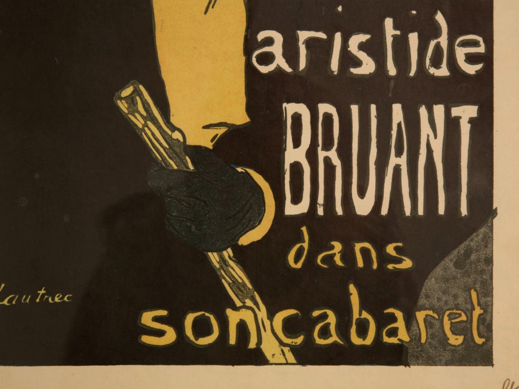 c.1917 Toulouse-Lautrec Lithograph Signed by Aristide Bruant 3