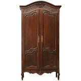 Antique c.1920 Petite French Louis XV 3/4 Scale Oak Armoire