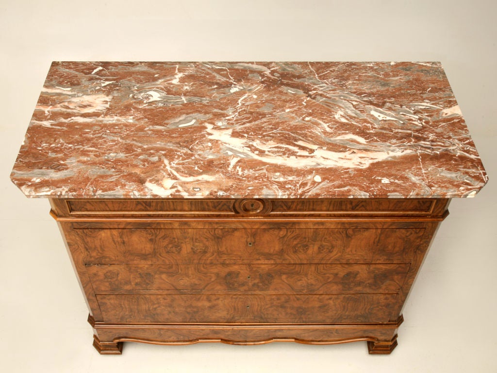 French Louis Philippe Bookmatched Burled Walnut Commode, circa 1860