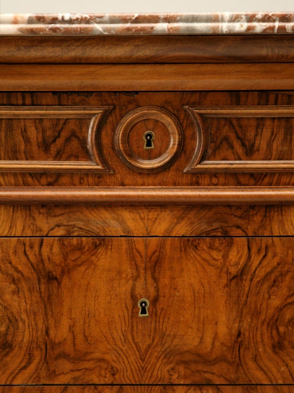 19th Century Louis Philippe Bookmatched Burled Walnut Commode, circa 1860