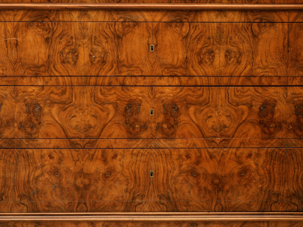 Louis Philippe Bookmatched Burled Walnut Commode, circa 1860 1