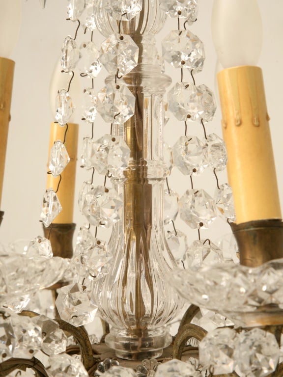 c.1940 Petite French Crystal 6-light Chandelier In Good Condition In Chicago, IL