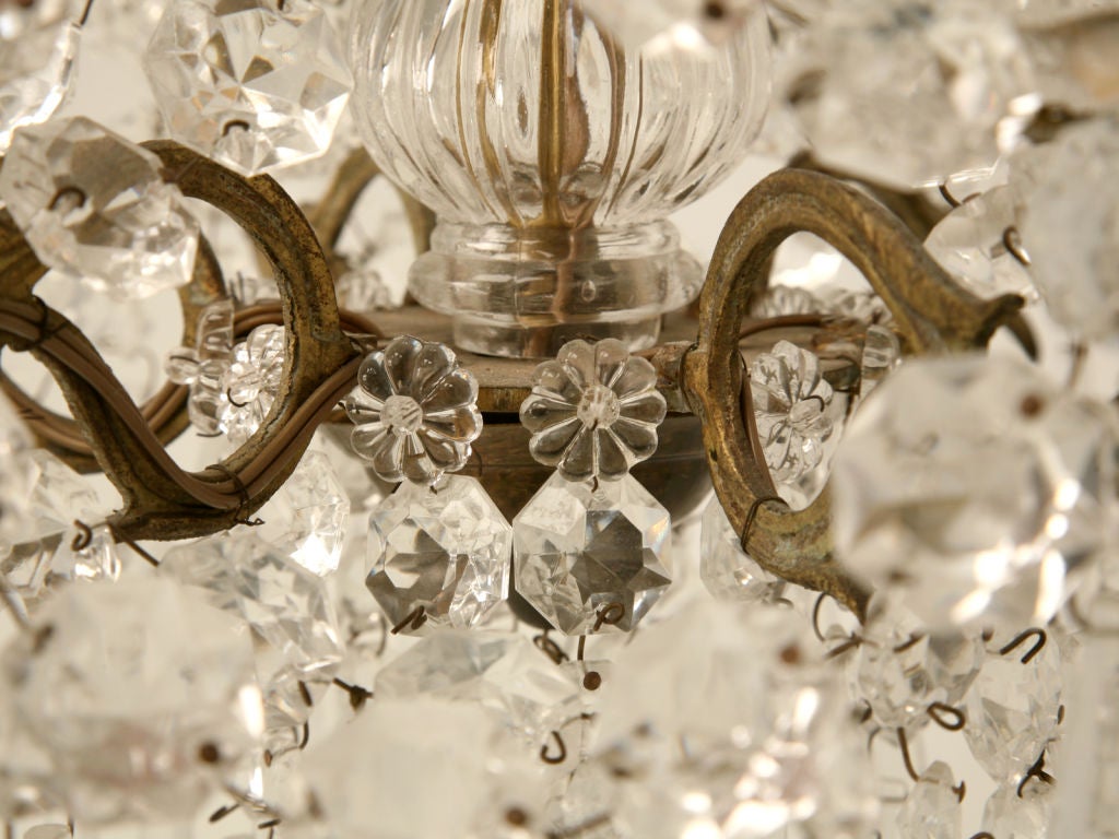 Mid-20th Century c.1940 Petite French Crystal 6-light Chandelier