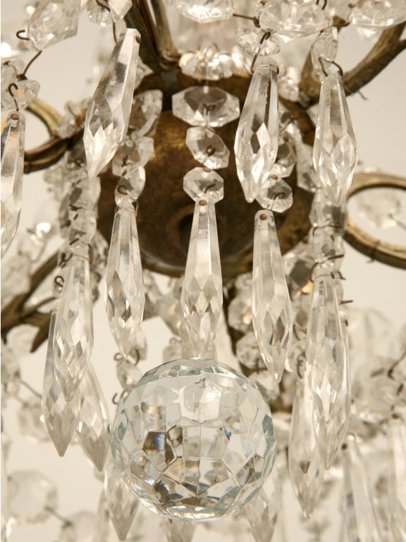 c.1940 Petite French Crystal 6-light Chandelier 6