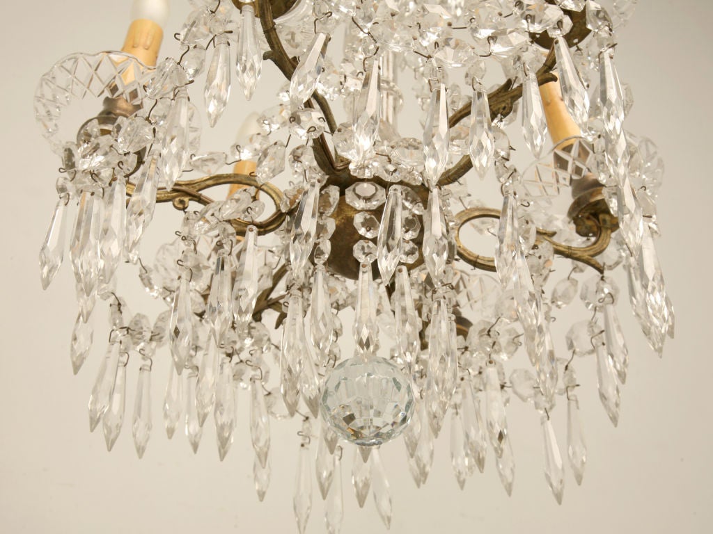 c.1940 Petite French Crystal 6-light Chandelier 5