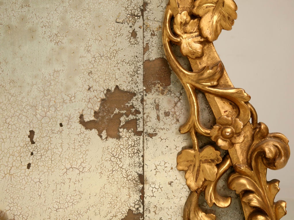 18th Century and Earlier Original 18th C. Italian Hand Carved, Gilded, & Mirrored Fire Screen