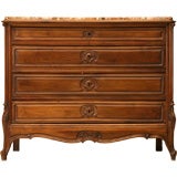 c.1890 French Louis XV Style Walnut Commode